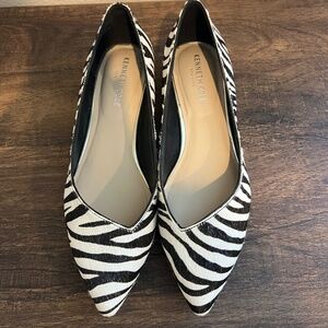 Kenneth Cole NY Womens Camelia Zebra Print Ballet Flats Size 7.5 - Worn Once